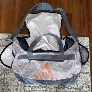 Adidas Duffel Bag in Gray with Rose Gold Logo